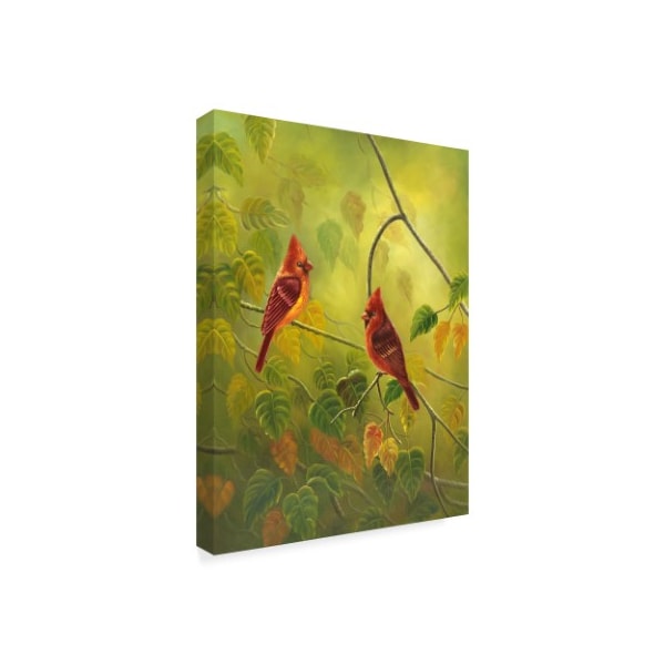 Patricia Feathers 'Autumn Cardinals' Canvas Art,24x32